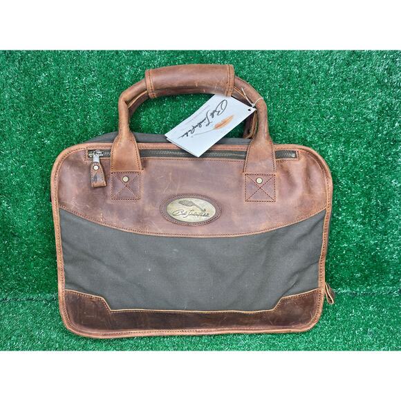 Bob Timberlake Briefcase/Messenger Bag Leather & Canvas - Picture 1 of 8